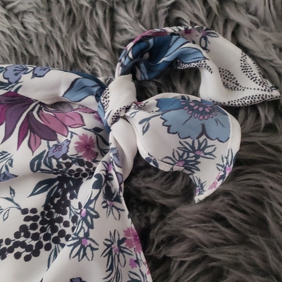 Loft Floral Print Top with Side Tie - Picture 3 of 4